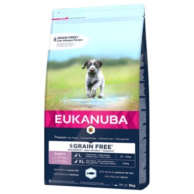 2x3kg Eukanuba Grain Free Puppy Large Breed lazaccal száraz kutyatáp - Kisállat kiegészítők webáruház - állateledelek