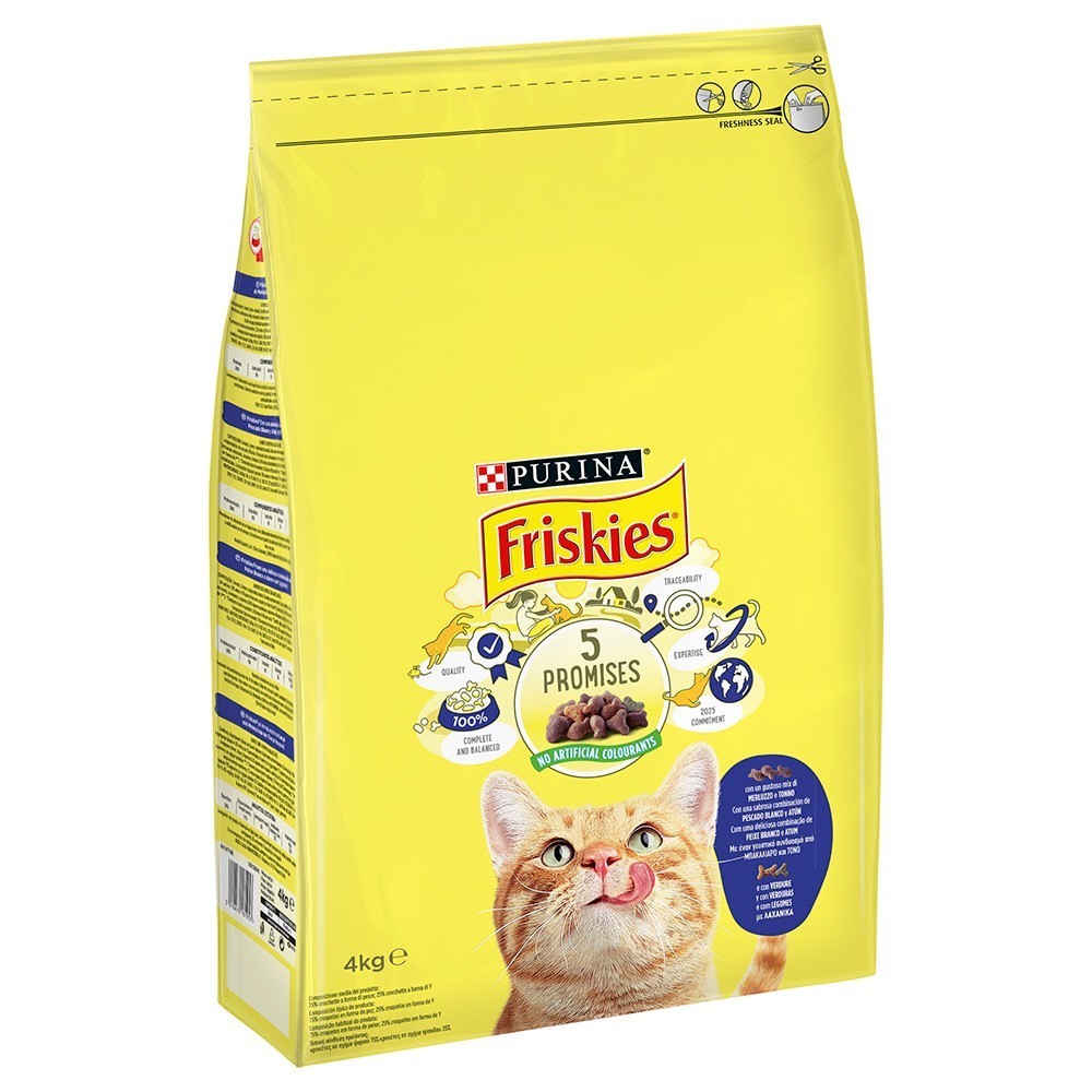 2x4kg PURINA Friskies Adult tőkehal & zöldség száraz macskatáp - Kisállat kiegészítők webáruház - állateledelek