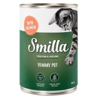 40x400g Smilla Yummi Pot nedves macskatáp- Lazac - Kisállat kiegészítők webáruház - állateledelek