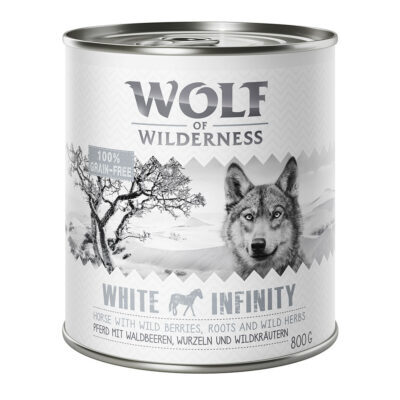 24x800g Wolf of Wilderness nedves kutyatáp- White Infinity ló - Kisállat kiegészítők webáruház - állateledelek