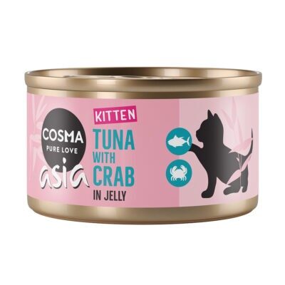 Cosma Asia Kitten aszpikban gazdaságos csomag 24 x 85 g - Tonhal & rákhús - Kisállat kiegészítők webáruház - állateledelek