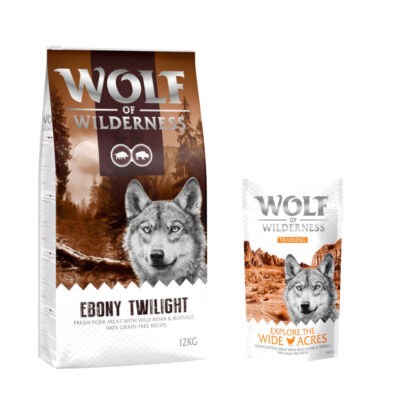 12 kg Wolf of Wilderness száraz kutyatáp + “Explore the Wide Acres” csirke 100 g kutyasnack ingyen! - "Ebony Twilight" - vaddisznó & bölény - gabonamentes - Kisállat kiegészítők webáruház - állateledelek