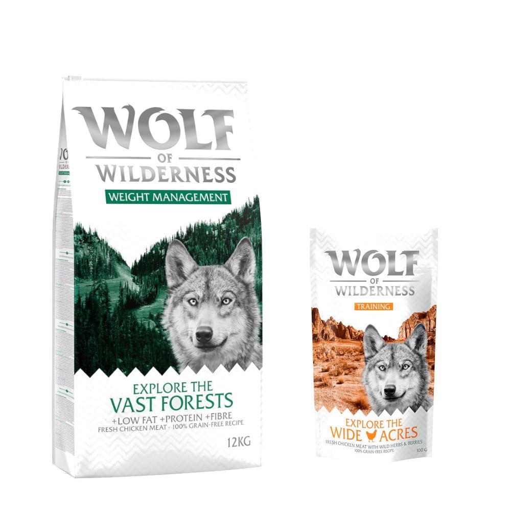 12 kg Wolf of Wilderness száraz kutyatáp + “Explore the Wide Acres” csirke 100 g kutyasnack ingyen! - "Explore The Vast Forests" - Weight Management - Kisállat kiegészítők webáruház - állateledelek