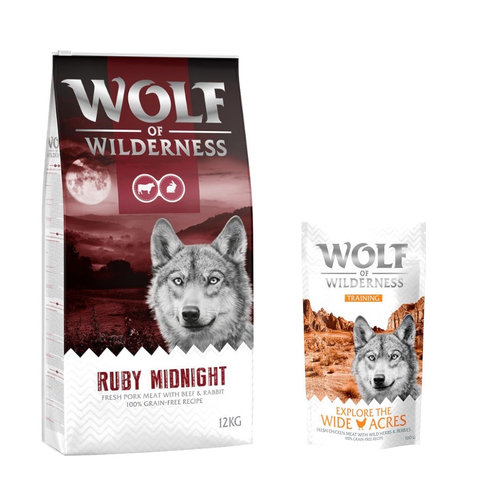 12 kg Wolf of Wilderness száraz kutyatáp + “Explore the Wide Acres” csirke 100 g kutyasnack ingyen! - "Ruby Midnight" - marha & nyúl - Kisállat kiegészítők webáruház - állateledelek