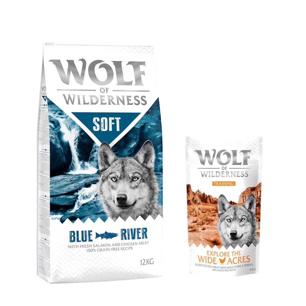 12 kg Wolf of Wilderness száraz kutyatáp + “Explore the Wide Acres” csirke 100 g kutyasnack ingyen! - "Soft - Blue River" - lazac - Kisállat kiegészítők webáruház - állateledelek