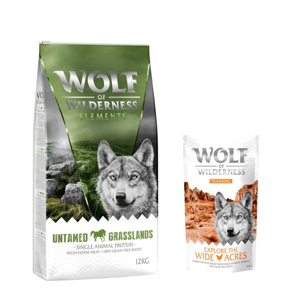 12 kg Wolf of Wilderness száraz kutyatáp + “Explore the Wide Acres” csirke 100 g kutyasnack ingyen! - "Untamed Grasslands" - ló