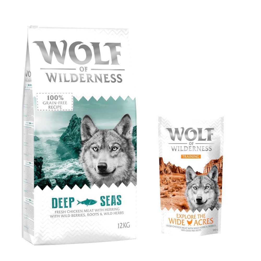 12 kg Wolf of Wilderness száraz kutyatáp + “Explore the Wide Acres” csirke 100 g kutyasnack ingyen! - Adult "Deep Seas" - hering - Kisállat kiegészítők webáruház - állateledelek