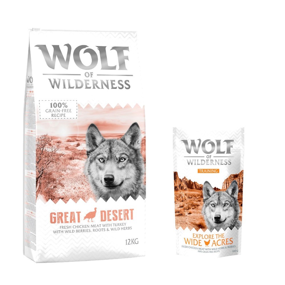 12 kg Wolf of Wilderness száraz kutyatáp + “Explore the Wide Acres” csirke 100 g kutyasnack ingyen! - Adult "Great Desert" - pulyka - Kisállat kiegészítők webáruház - állateledelek