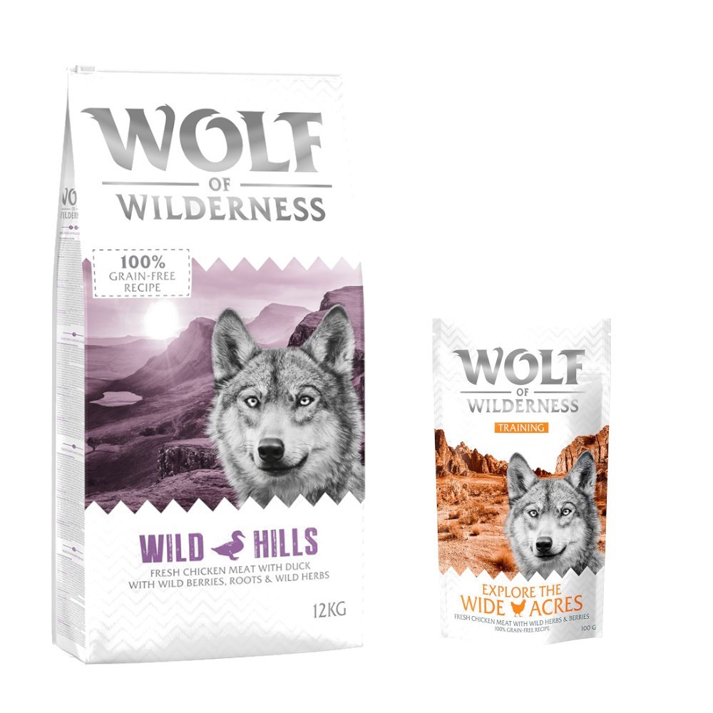 12 kg Wolf of Wilderness száraz kutyatáp + “Explore the Wide Acres” csirke 100 g kutyasnack ingyen! - Adult 'Wild Hills' - kacsa - Kisállat kiegészítők webáruház - állateledelek