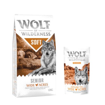 12 kg Wolf of Wilderness száraz kutyatáp + “Explore the Wide Acres” csirke 100 g kutyasnack ingyen! - Senior "Soft - Wide Acres" - csirke - Kisállat kiegészítők webáruház - állateledelek