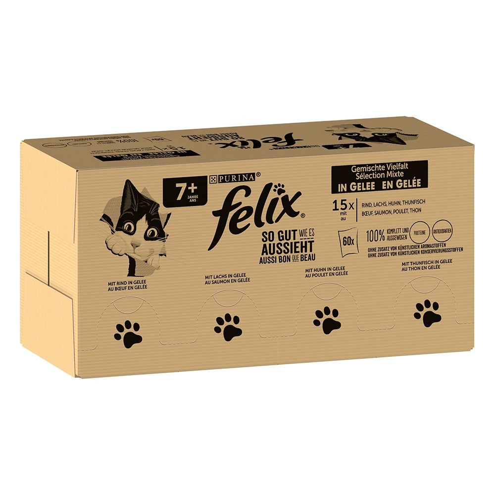 120x85g Felix Fantastic Senior nedves tasakos macskatáp - Kisállat kiegészítők webáruház - állateledelek