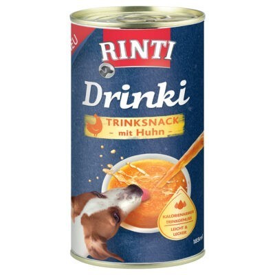 12x185ml Rinti Drinki Csirke kutya snack - Kisállat kiegészítők webáruház - állateledelek