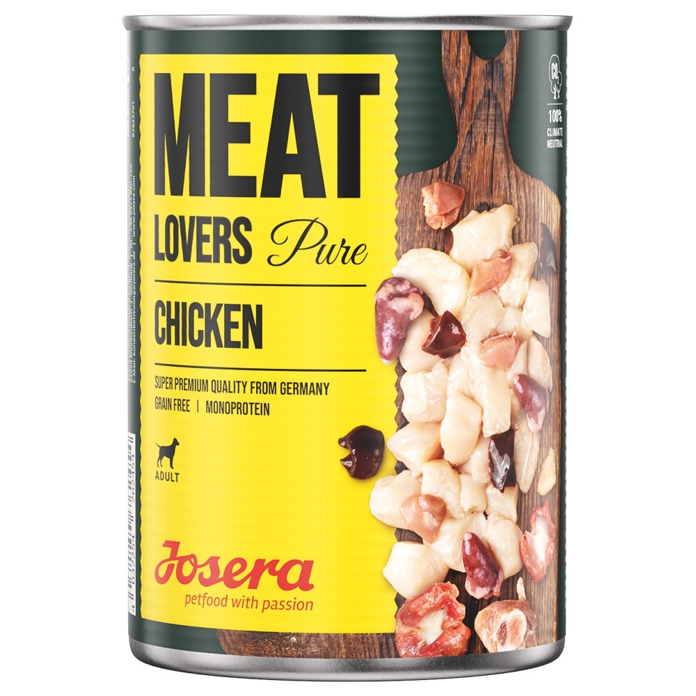 12x400g Josera Meatlovers Pure Csirke nedves kutyaeledel - Kisállat kiegészítők webáruház - állateledelek