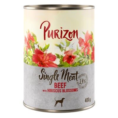 12x400g Purizon Single Meat Marha & hibiszkuszvirág nedves kutyatáp - Kisállat kiegészítők webáruház - állateledelek