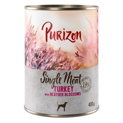 12x400g Purizon Single Meat Pulyka & hangavirág nedves kutyatáp - Kisállat kiegészítők webáruház - állateledelek