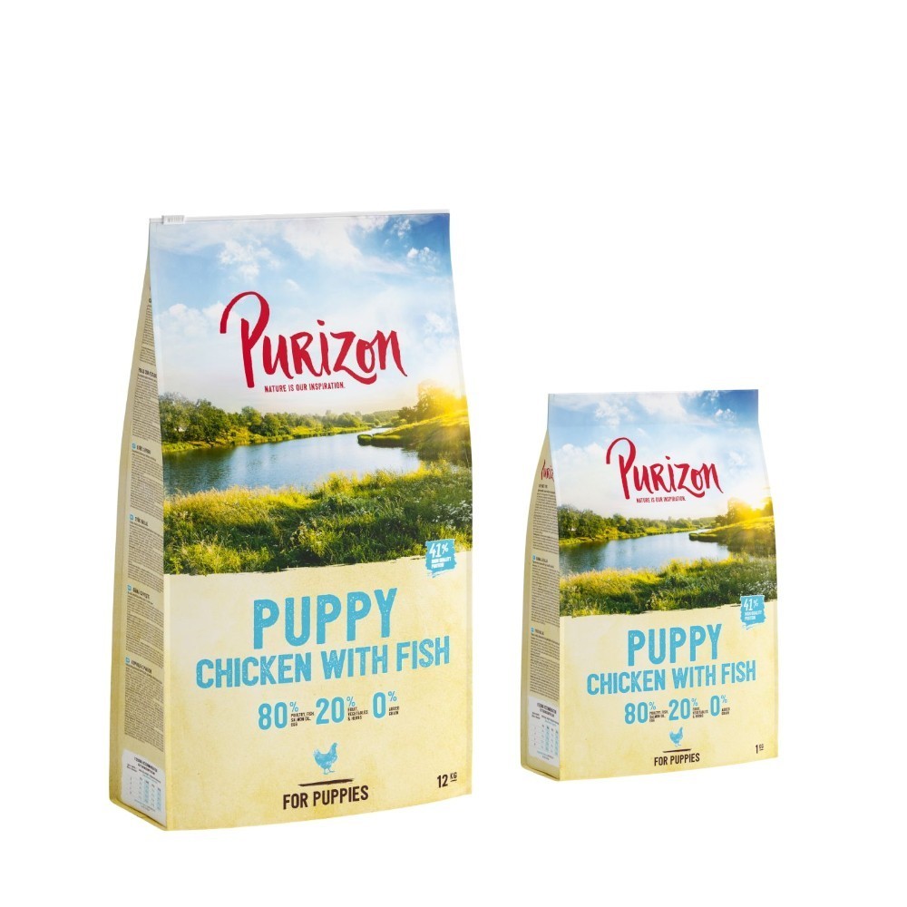 14kg Purizon Junior csirke & hal száraz kutyatáp 12+2 kg ingyen akcióban - Kisállat kiegészítők webáruház - állateledelek
