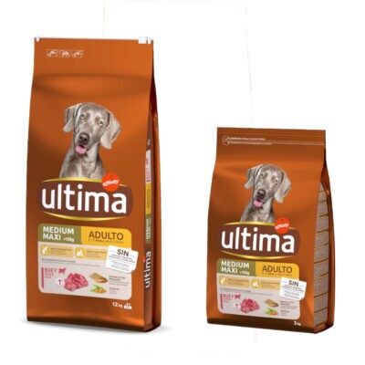 15kg Ultima Medium/Maxi Adult marha száraz kutyatáp 15% árengedménnyel - Kisállat kiegészítők webáruház - állateledelek
