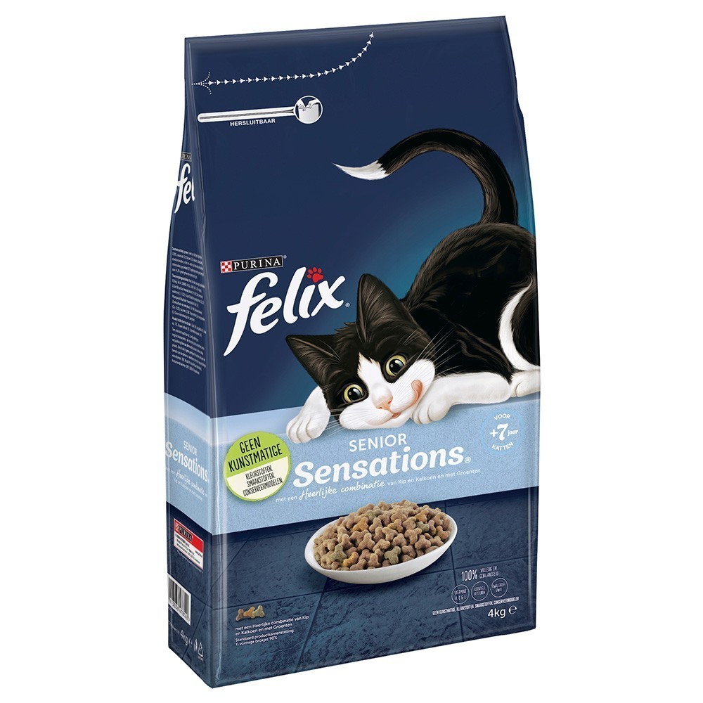 2 x 4 kg Felix Senior Sensations száraz macskaeledel - Kisállat kiegészítők webáruház - állateledelek