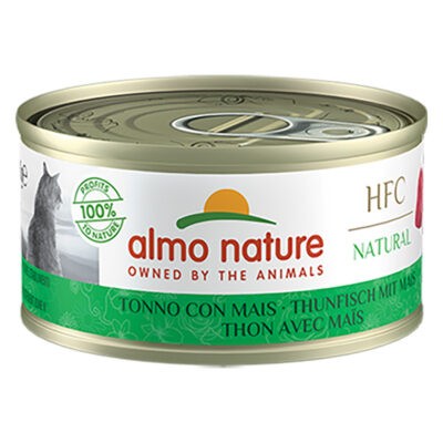 24x70g Almo Natura HFC Natural tonhal & kukorica nedves macskatáp - Kisállat kiegészítők webáruház - állateledelek