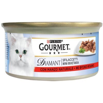 48x85g Gourmet Diamant Filé természetes marhahússal nedves macskatáp - Kisállat kiegészítők webáruház - állateledelek