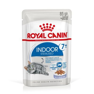 24x85g Royal Canin Indoor Sterilised 7+ aszpikban nedves macskatáp - Kisállat kiegészítők webáruház - állateledelek