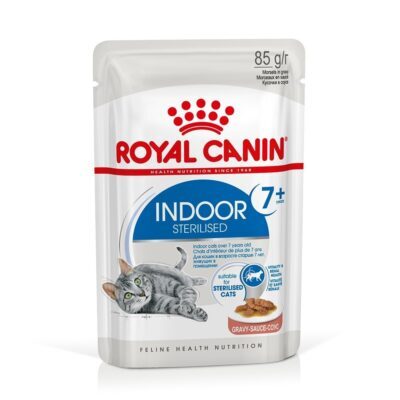 24x85g Royal Canin Indoor Sterilised 7+ szószban nedves macskatáp - Kisállat kiegészítők webáruház - állateledelek