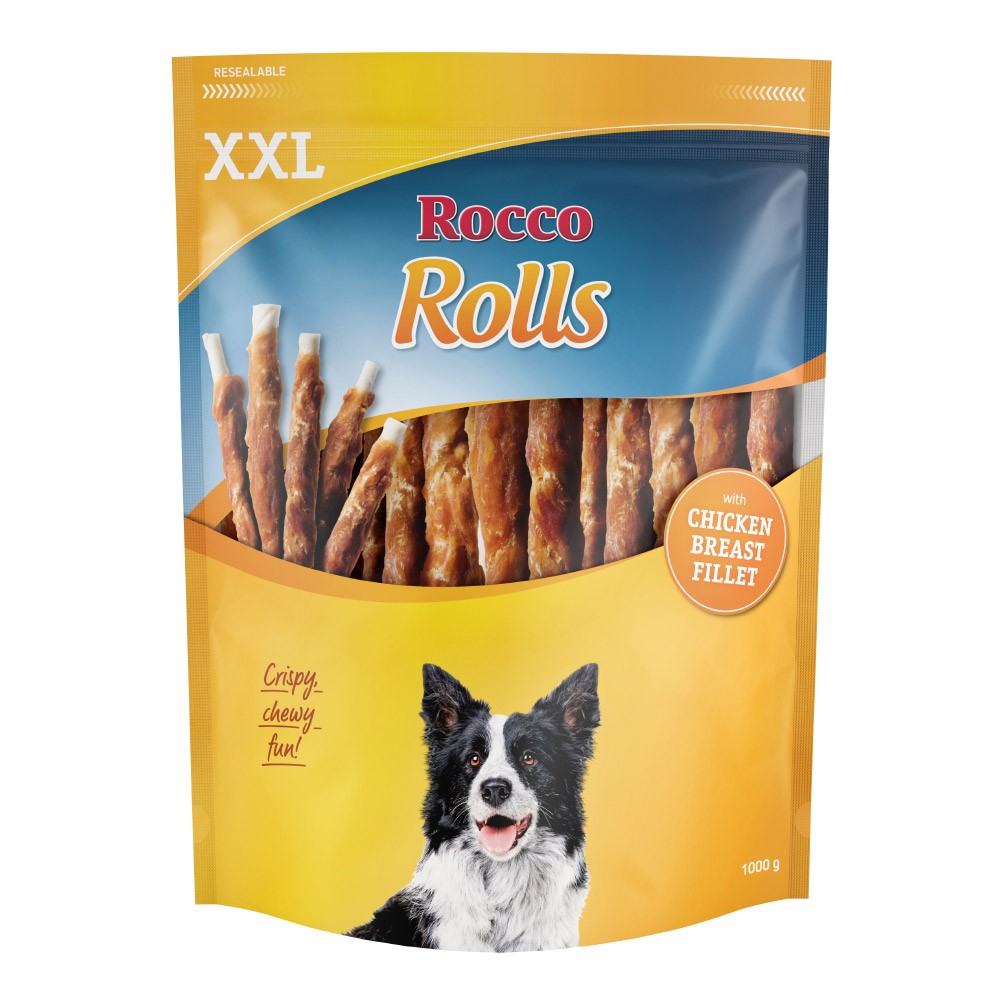 2x1kg Rocco Rolls csirkemell rágótekercs kutyasnack - Kisállat kiegészítők webáruház - állateledelek
