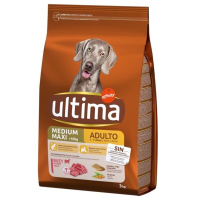 2x3kg Ultima Medium/Maxi Adult marha száraz kutyatáp - Kisállat kiegészítők webáruház - állateledelek