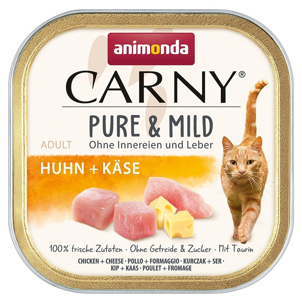 64x100g Animonda Carny Adult Pure & Mild Csirke + sajt nedves macskatáp - Kisállat kiegészítők webáruház - állateledelek