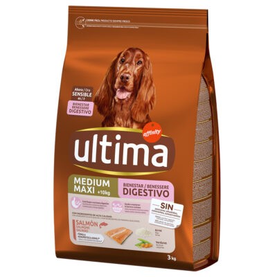 3kg Ultima Medium/Maxi Sensitive lazac  száraz kutyatáp - Kisállat kiegészítők webáruház - állateledelek