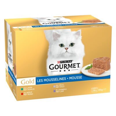 48x85g Gourmet Gold Paté nedves macskatáp- Hús mix (nyúl