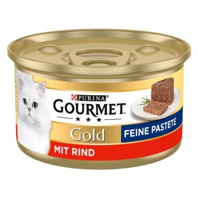 48x85g Gourmet Gold Paté nedves macskatáp- Marha - Kisállat kiegészítők webáruház - állateledelek