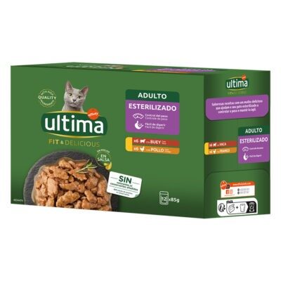 48x85g Ultima Cat Fit & Delicious Csirke & marha nedves macskatáp - Kisállat kiegészítők webáruház - állateledelek
