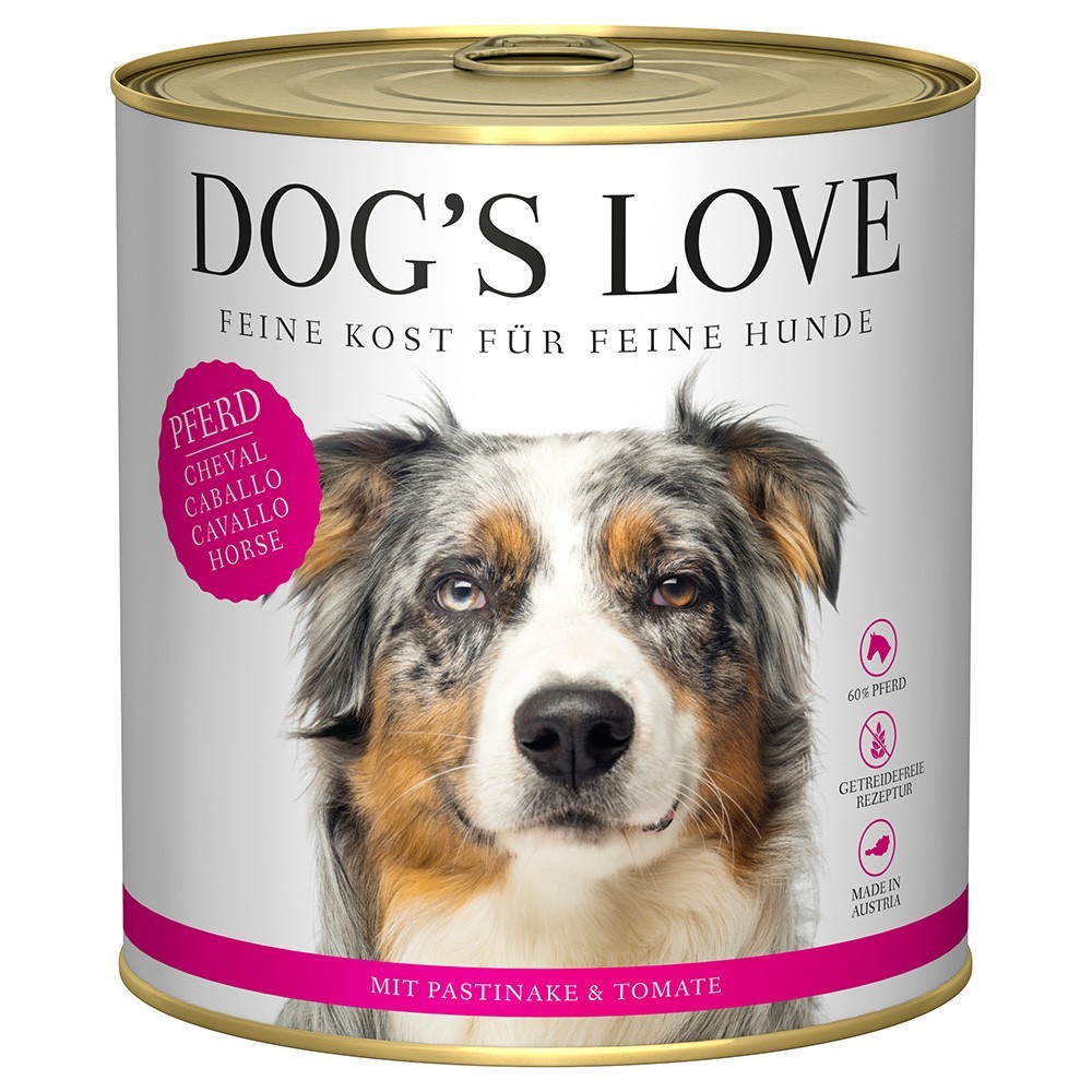 6x 800g Dog's Love Adult Horse nedves kutyatáp - Kisállat kiegészítők webáruház - állateledelek