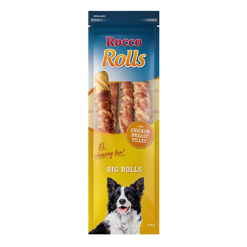 6x315g Rocco Big Rolls Csirkemellfilével jutalomfalat kutyáknak - Kisállat kiegészítők webáruház - állateledelek