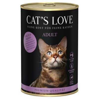 12x400g Cat's Love Hal & csirke nedves macskatáp - Kisállat kiegészítők webáruház - állateledelek