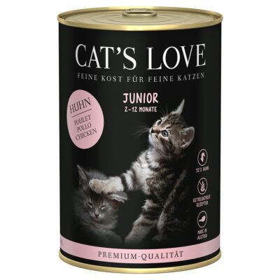 12x400g Cat's Love Junior csirke nedves macskatáp - Kisállat kiegészítők webáruház - állateledelek