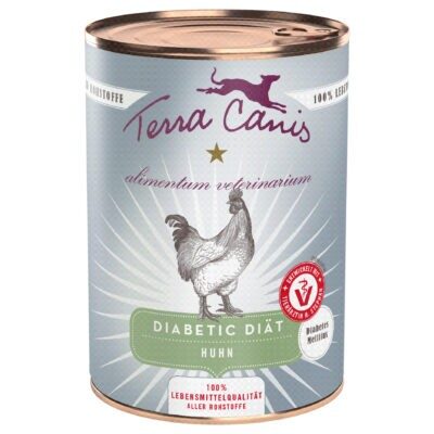 12x400g Terra Canis Alimentum Veterinarium Diabetic Diet csirke nedves kutyatáp - Kisállat kiegészítők webáruház - állateledelek