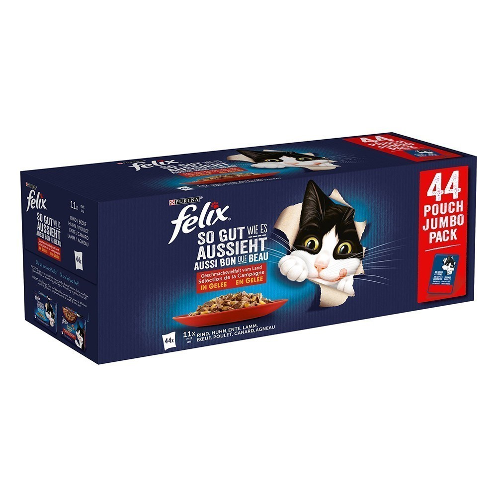 88x85g Felix Fantastic Finom húsválogatás nedves macskatáp - Kisállat kiegészítők webáruház - állateledelek