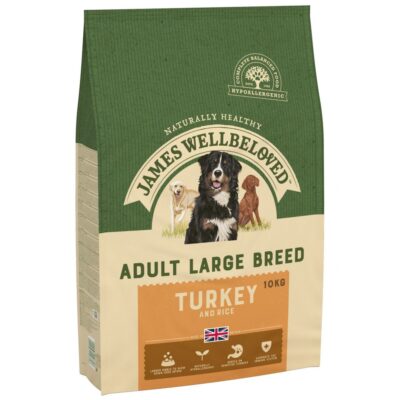 10kg James Wellbeloved Adult Large Breed pulyka & rizs száraz kutyatáp 20% árengedménnyel - Kisállat kiegészítők webáruház - állateledelek