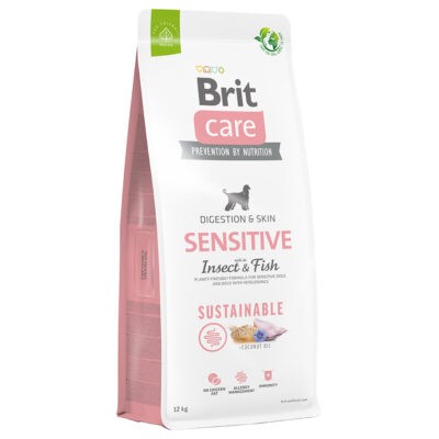 2x12kg Brit Care Dog Sustainable Sensitive Fish & Insect száraz kutyatáp - Kisállat kiegészítők webáruház - állateledelek