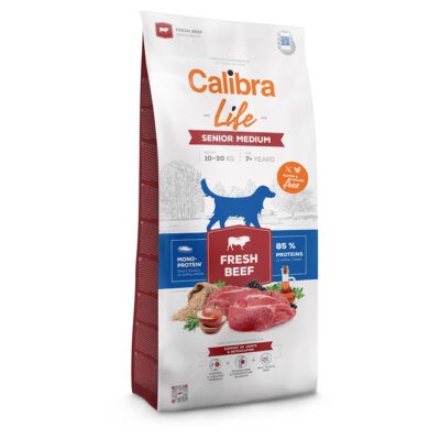 2x12kg Calibra Life Senior Medium Breed marha száraz kutyatáp - Kisállat kiegészítők webáruház - állateledelek