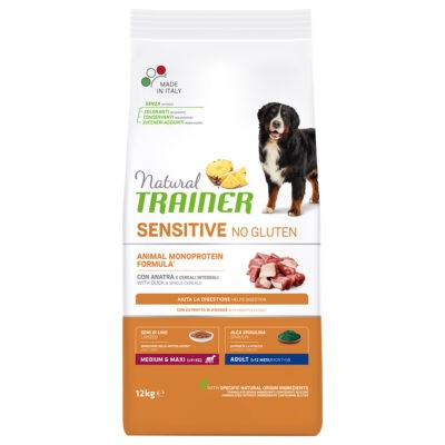 2x12kg Natural Trainer Sensitive No Gluten Adult Medium/Maxi kacsa száraz kutyatáp - Kisállat kiegészítők webáruház - állateledelek