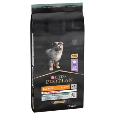 2x12kg PURINA PRO PLAN All Sizes Puppy Sensitive Digestion gabonamentes pulyka száraz kutyatáp - Kisállat kiegészítők webáruház - állateledelek