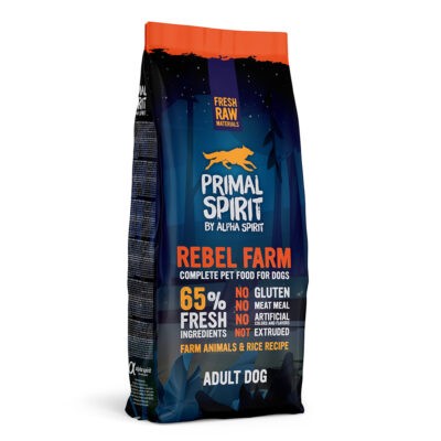 12kg Primal Spirit 65% Rebel Farm száraz kutyatáp - Kisállat kiegészítők webáruház - állateledelek