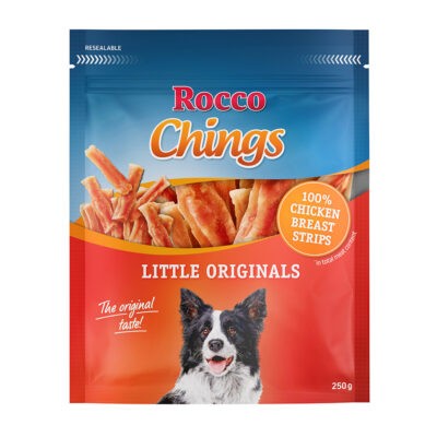 12x250g Rocco Chings rágócsíkok rövid csirkemelcsíkok kutyasnack - Kisállat kiegészítők webáruház - állateledelek