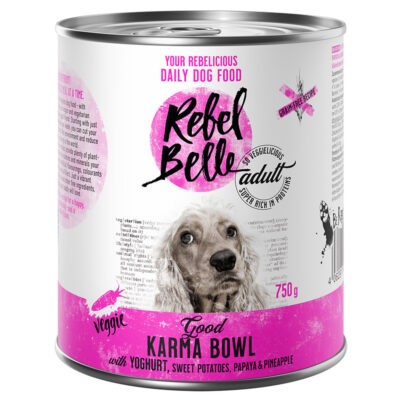 24x750g Rebel Belle Adult Good Karma Bowl veggie - gabonamentes nedves kutyatáp 20+4 ingyen - Kisállat kiegészítők webáruház - állateledelek