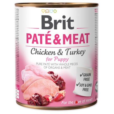 12x800g Brit Paté & Meat Puppy csirke & pulyka nedves kölyökkutyatáp - Kisállat kiegészítők webáruház - állateledelek