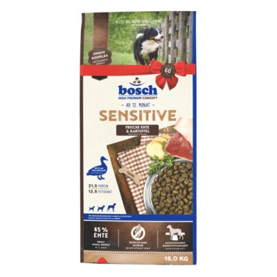 2x15kg Bosch Sensitive kacsa & burgonya száraz kutyatáp - Kisállat kiegészítők webáruház - állateledelek