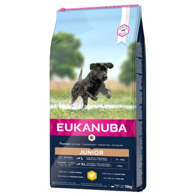 2x15kg Eukanuba Junior Large Breed csirke száraz kutyatáp - Kisállat kiegészítők webáruház - állateledelek